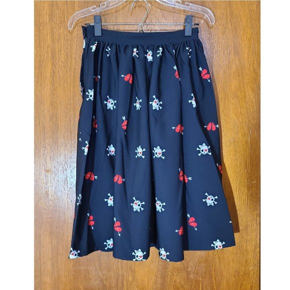 Unique Vintage Gellar Skirt - Swing Skulls Pinup Rockabilly Halloween Kawaii - Picture 3 of 9